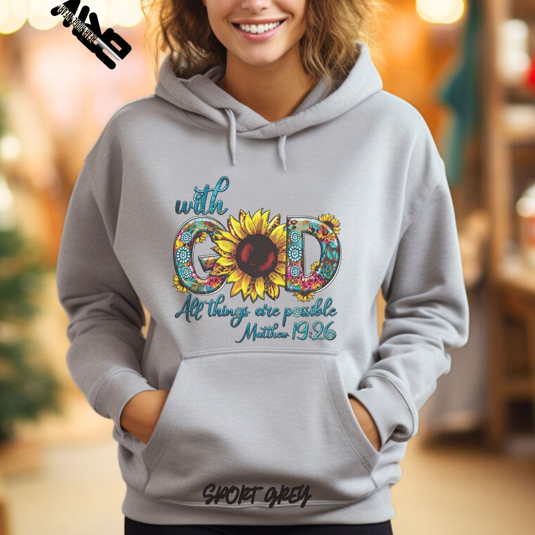 'With God All Things Are Possible' Faith Hoodie