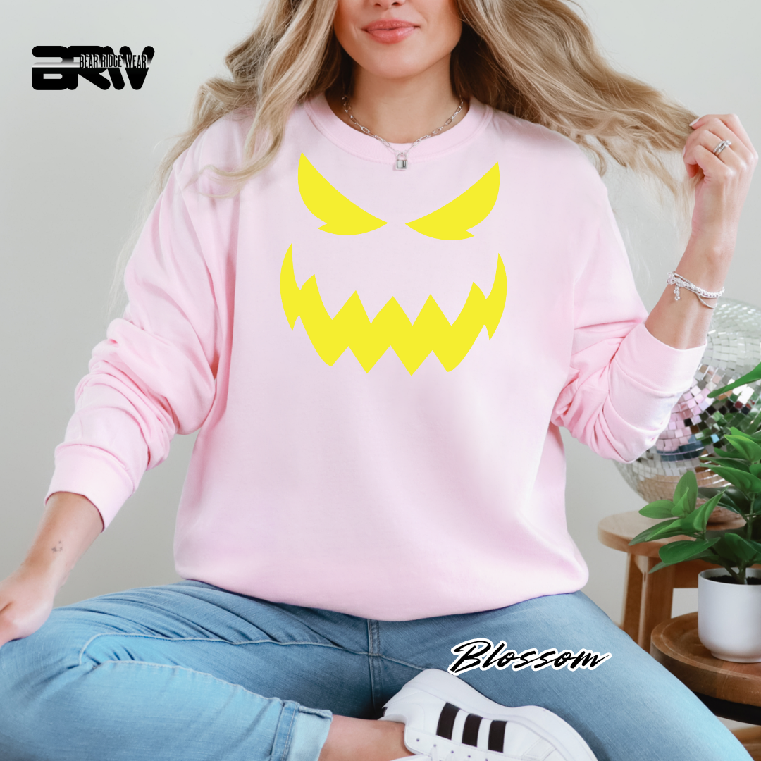 'Scary Pumpkin face' Fall Long-Sleeve Tee