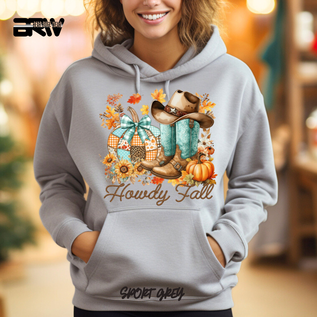 'Howdy Fall-Patchwork' Fall Hoodie