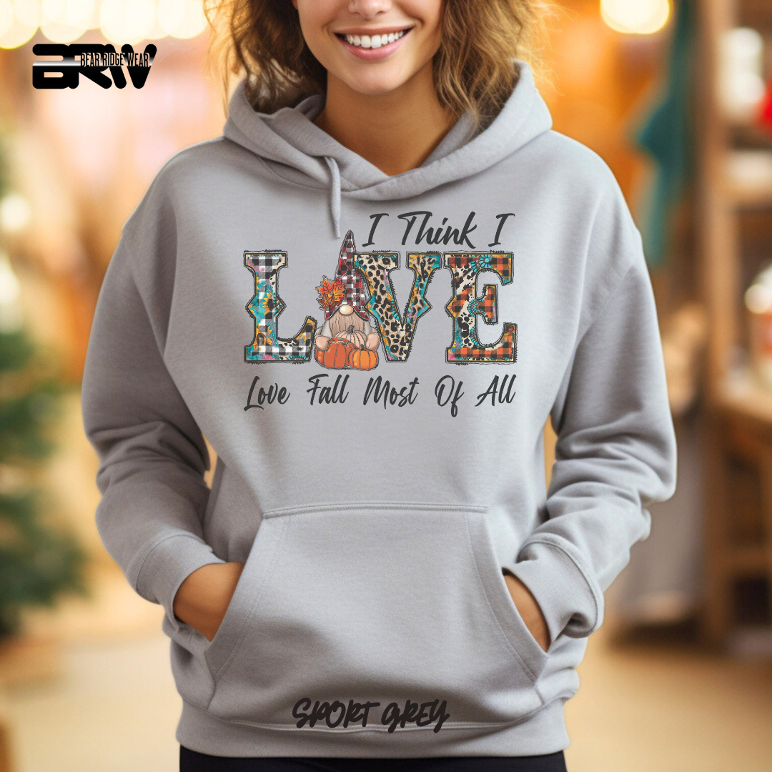 'Love Fall Most Of All-Gnome' Fall Hoodie