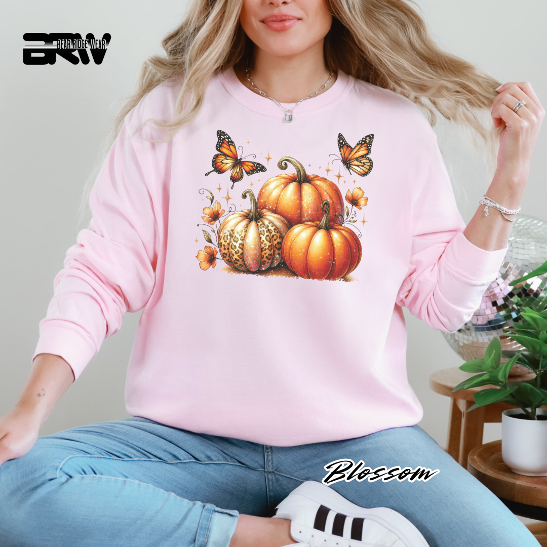 'Pumpkins And Butterflies' Fall Long-Sleeve Tee