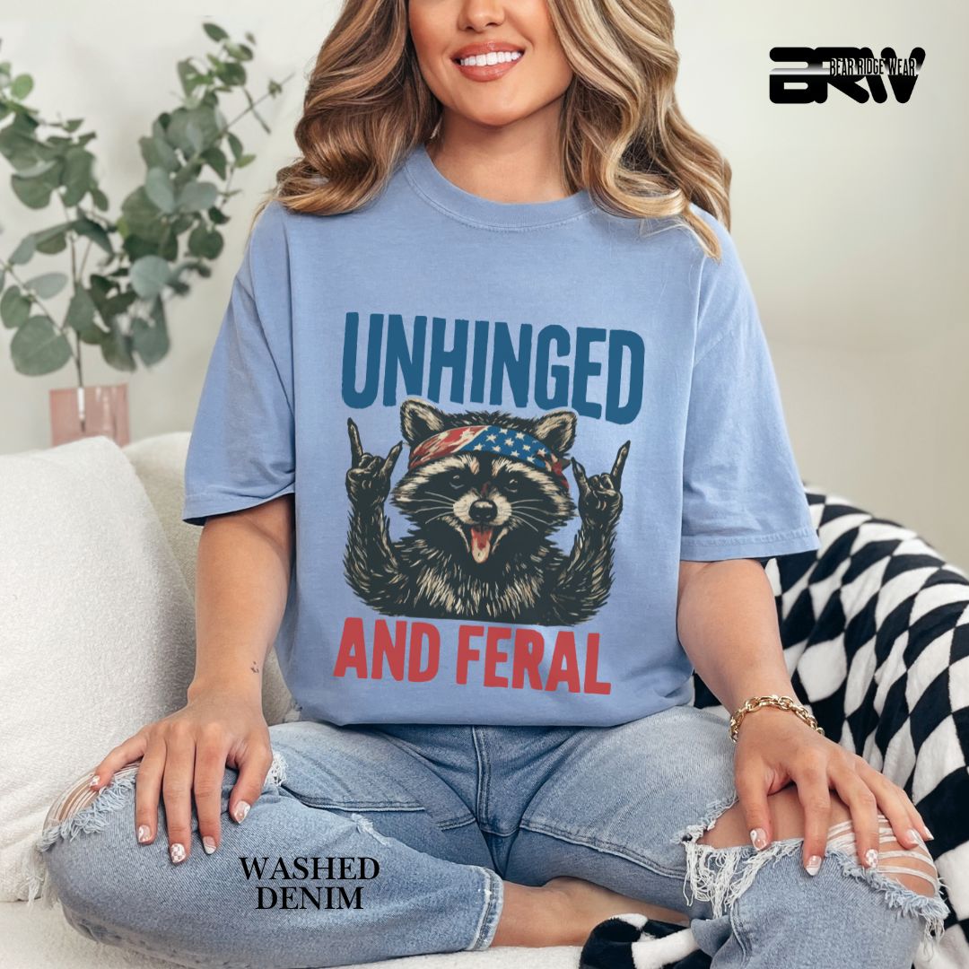 Unhinged and Feral-Raccoon- Patriotic Tee