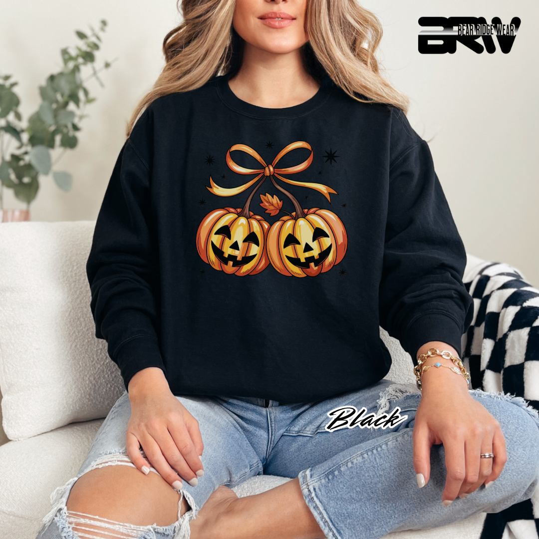 'Pumpkin Cherries' Fall Crewneck Sweatshirt
