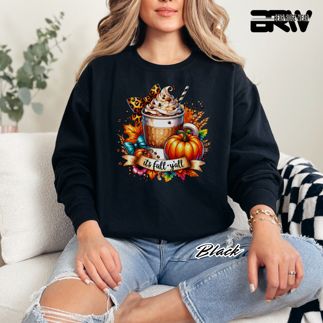 'Its Fall Yall Latte' Fall Crewneck Sweatshirt