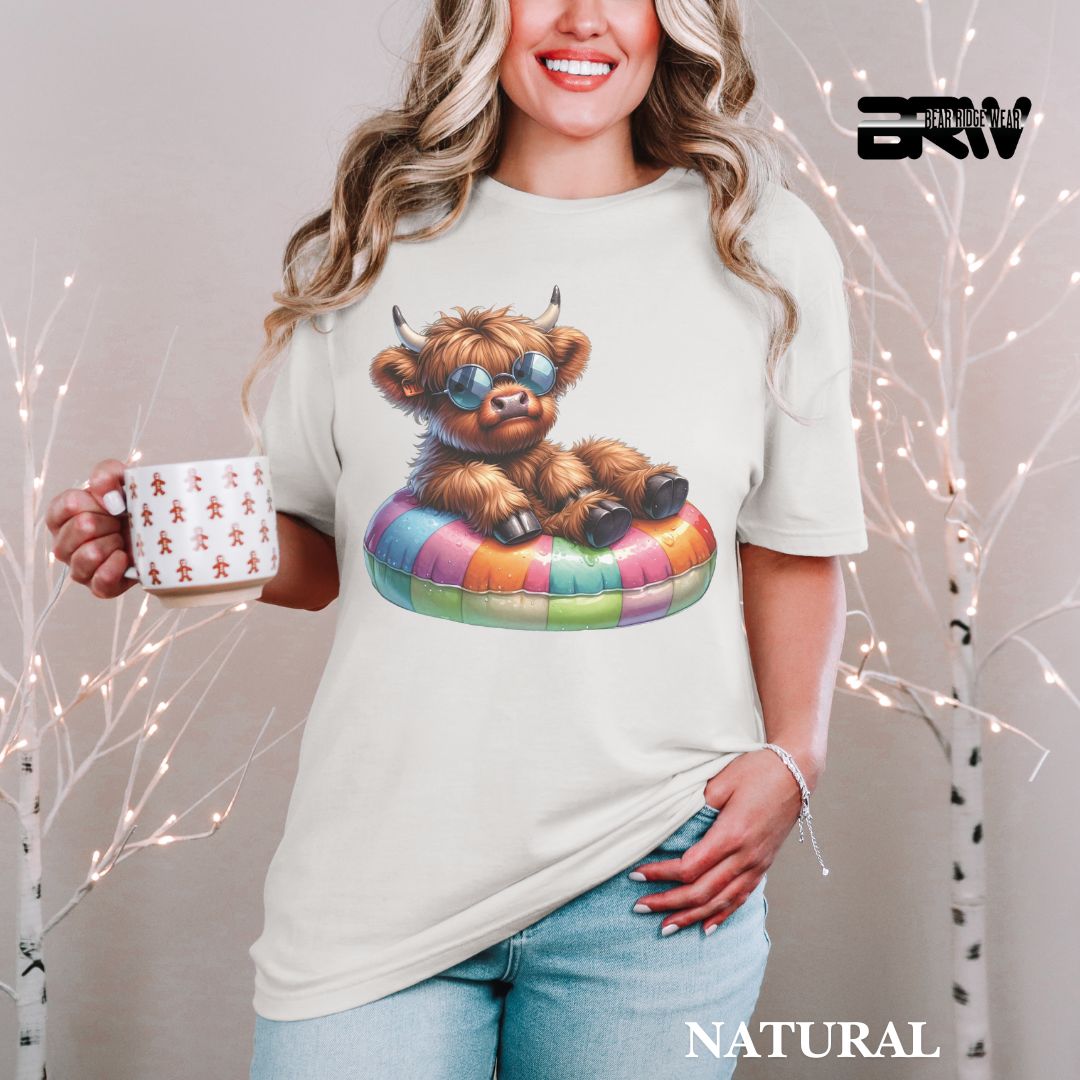 'Highland Cow-Float' 2 Summer Tee