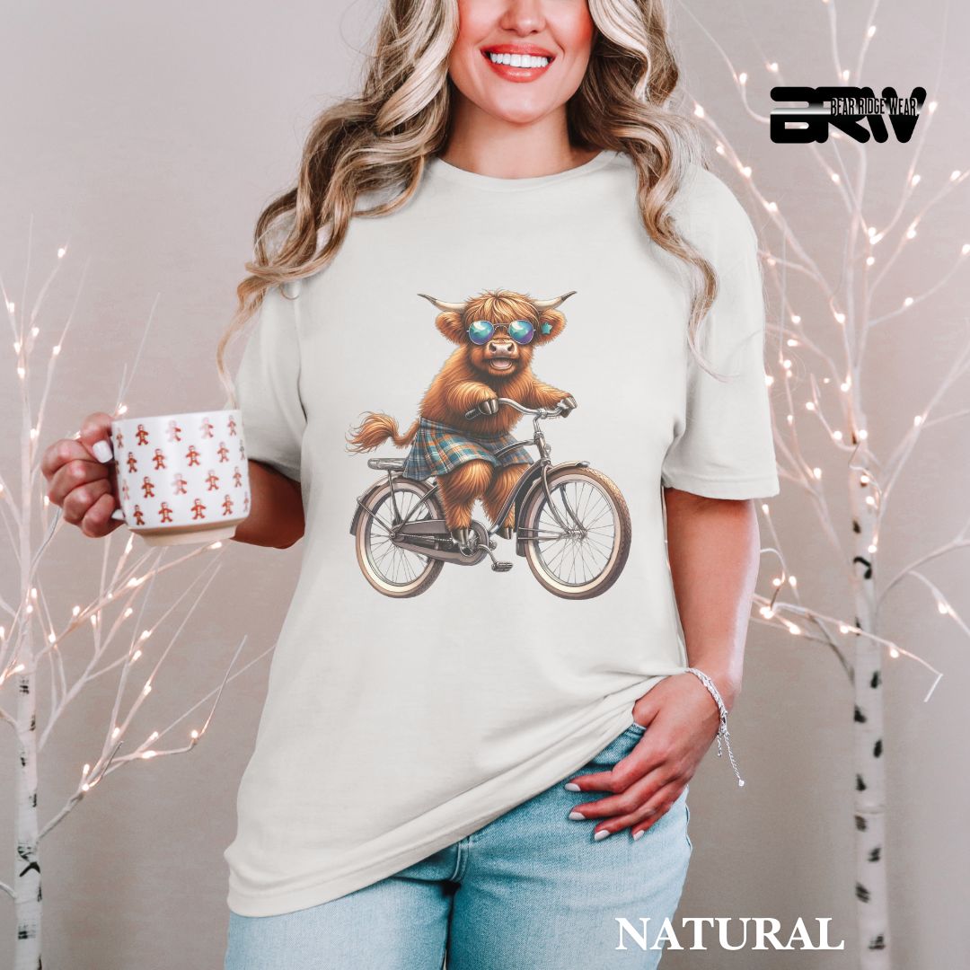 'Highland Cow-Bicycle' 2 Summer Tee