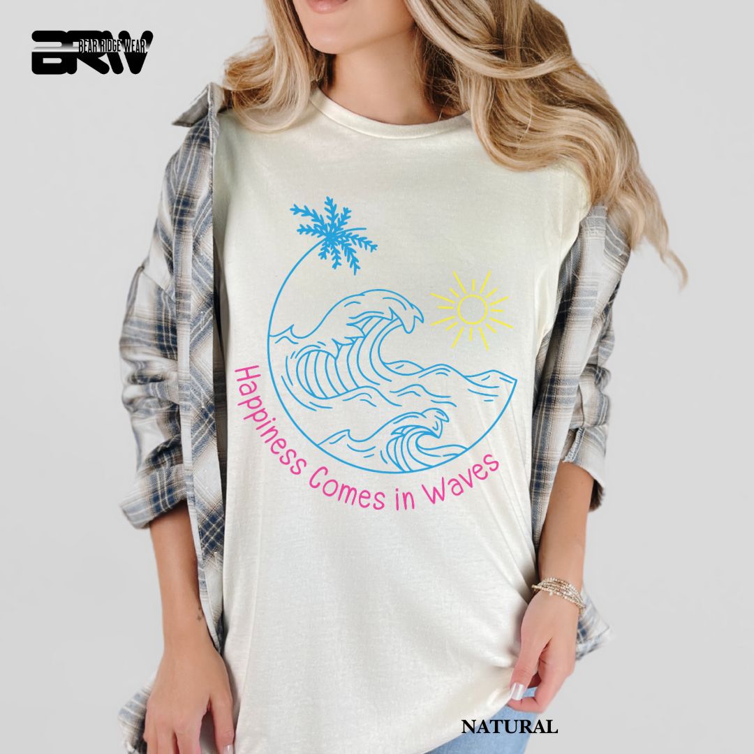 'Happiness Comes In Waves' 2 Summer Tee