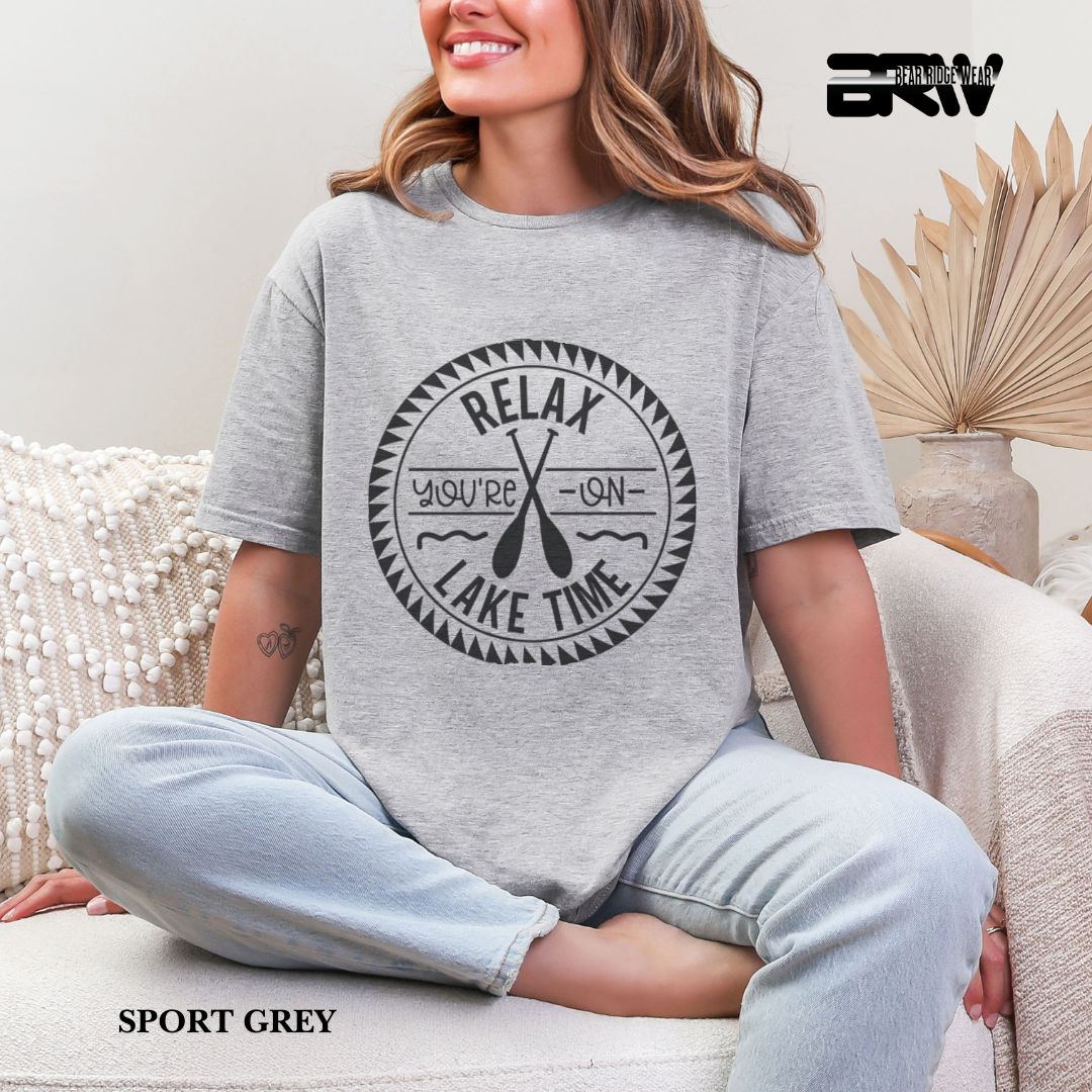 'Relax You're On Lake Time' 3 Summer Tee