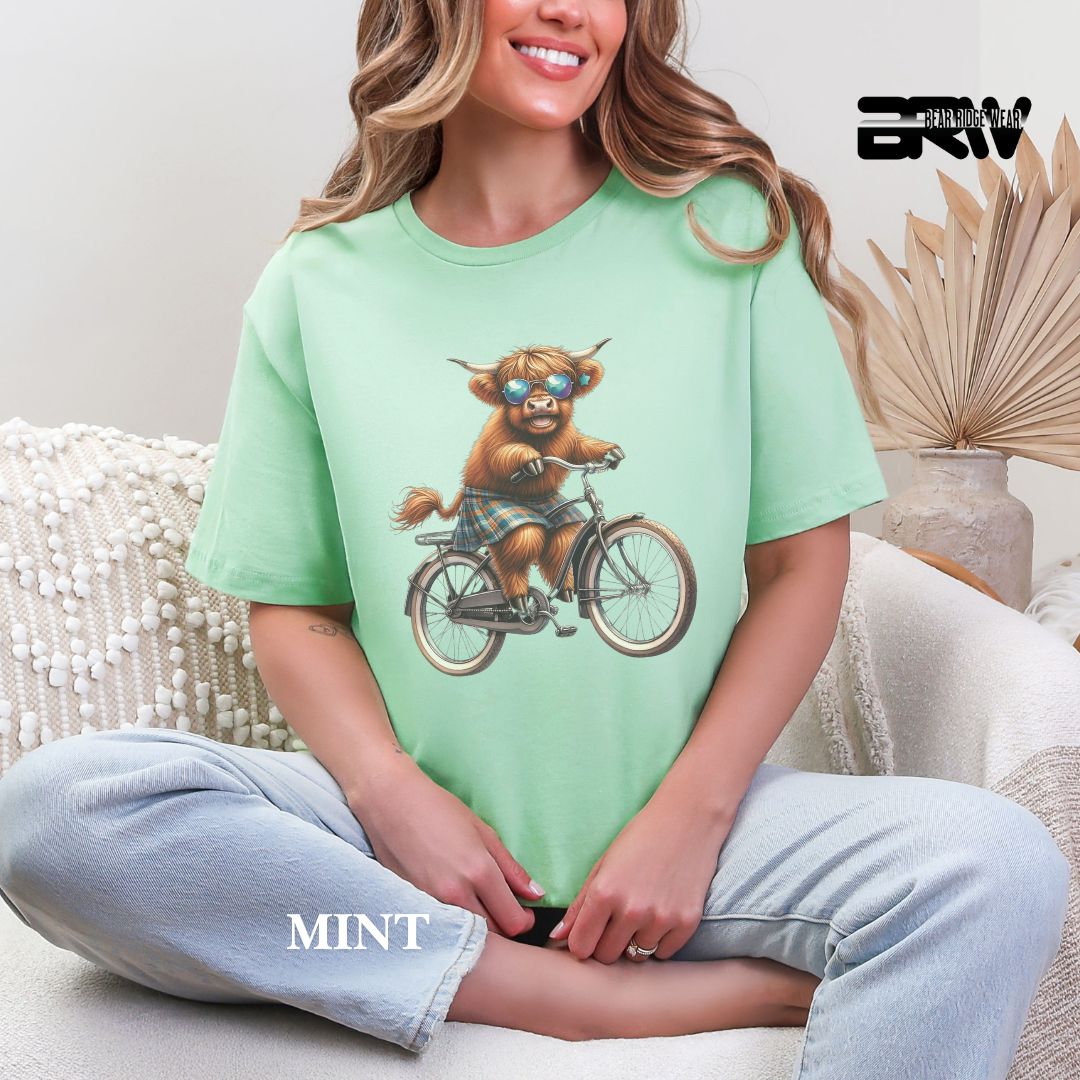 'Highland Cow-Bicycle' 2 Summer Tee