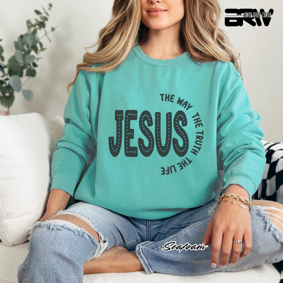 'Jesus The Way, The Truth, The Life' Faith Crewneck Sweatshirt