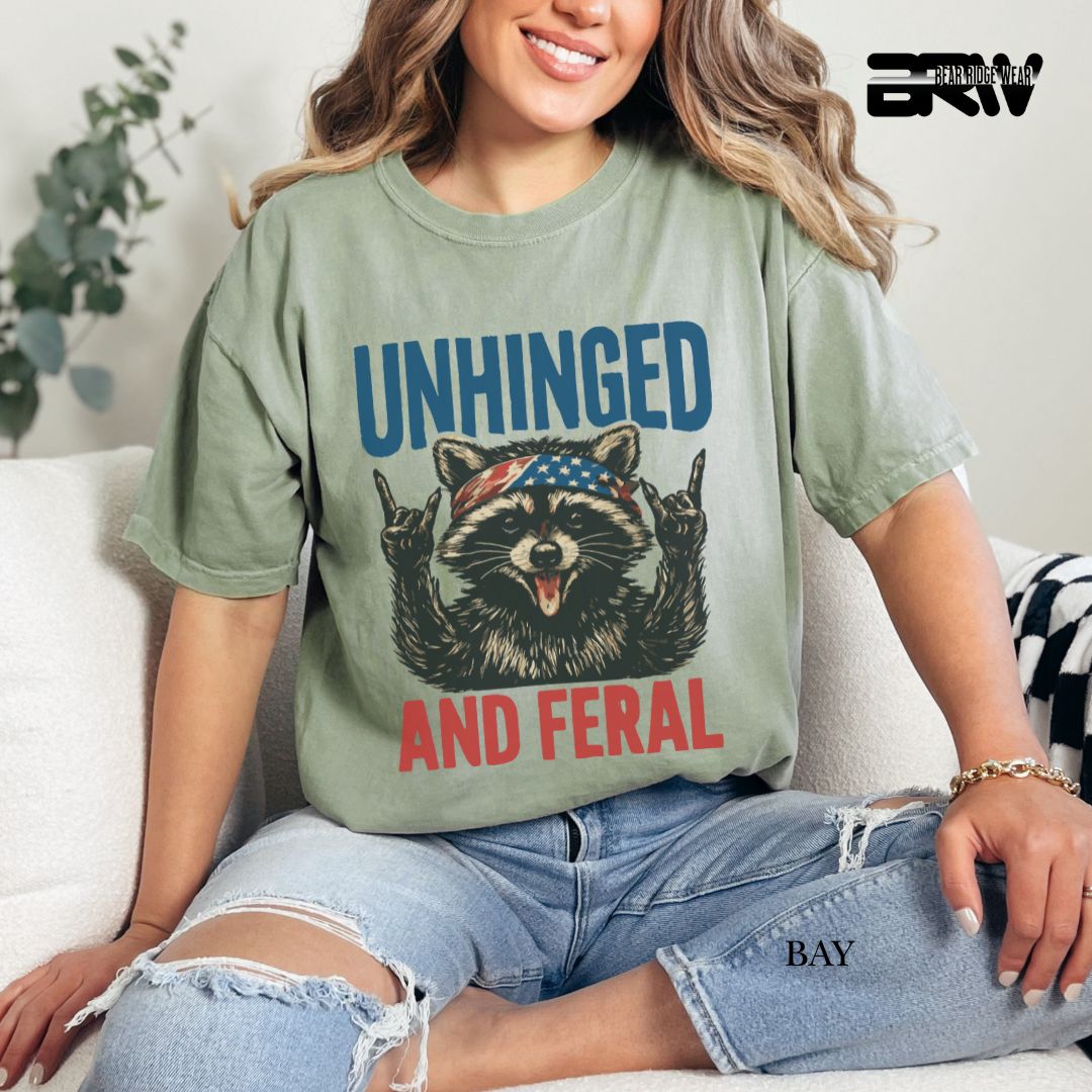 Unhinged and Feral-Raccoon- Patriotic Tee