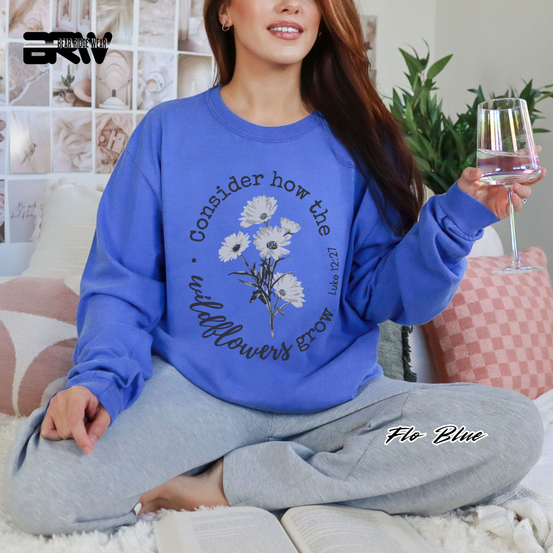 'Consider How The Wildflower Grow' Faith Long-Sleeve Tee