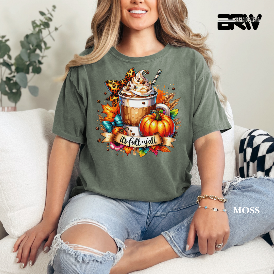 'Its Fall Yall Latte.' Fall Tee