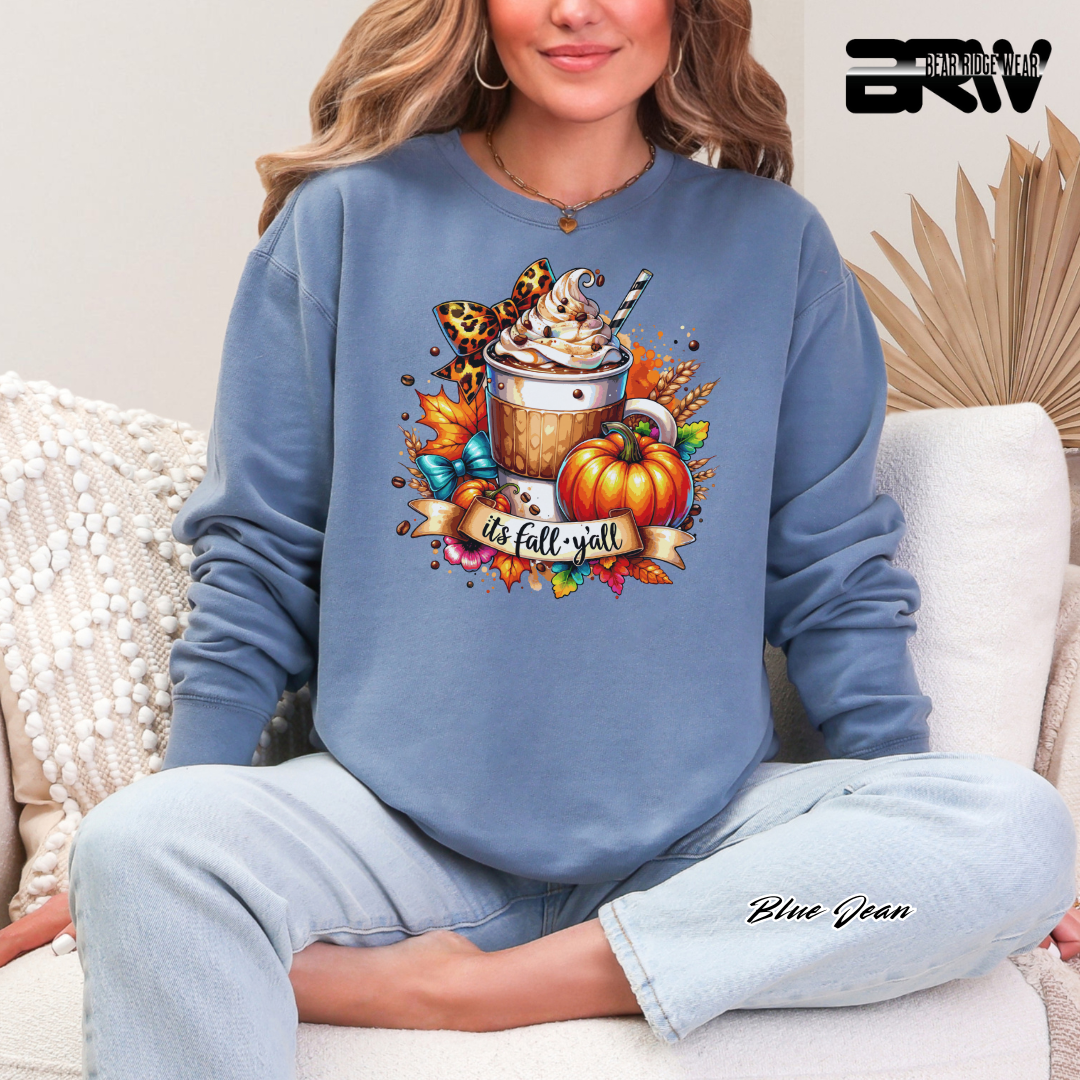 'Its Fall Yall Latte' Fall Crewneck Sweatshirt