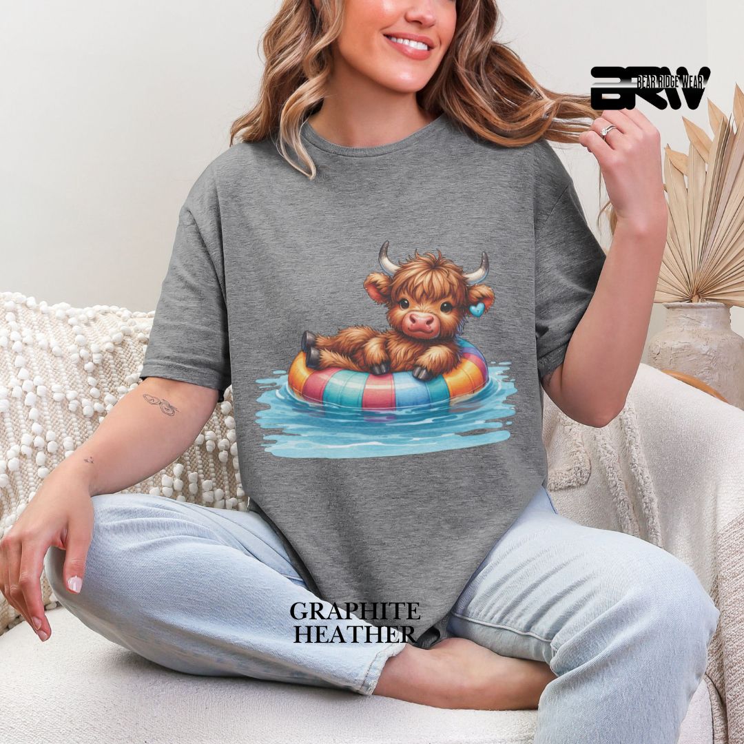 'Highland Cow- Float' 2 Summer Tee