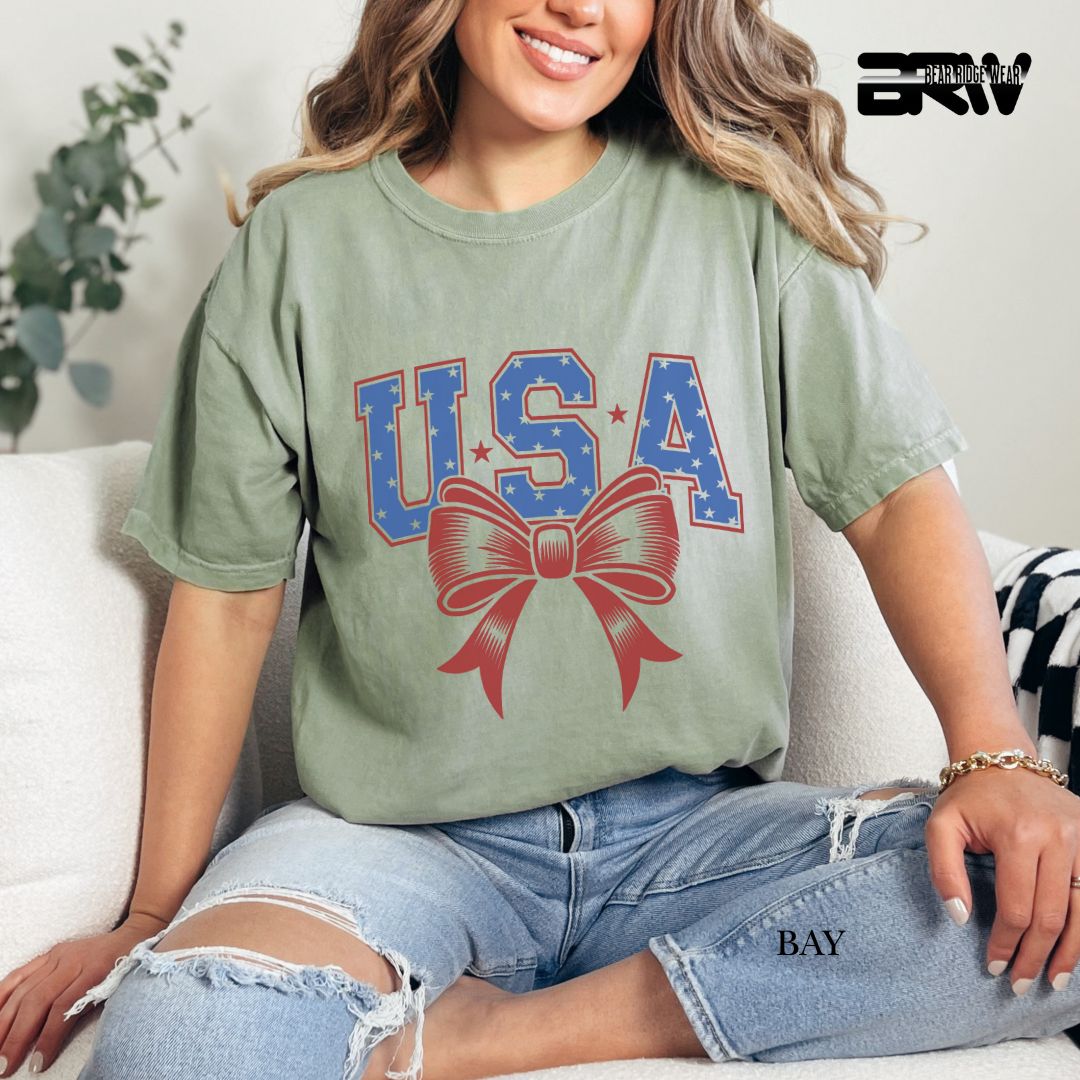 USA-Bow- Patriotic Tee