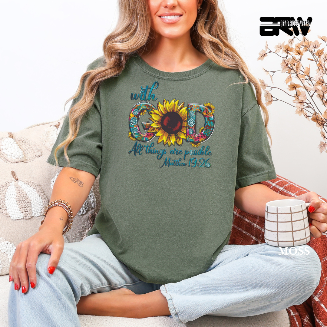 'With God All Things Are Possible' Faith Tee