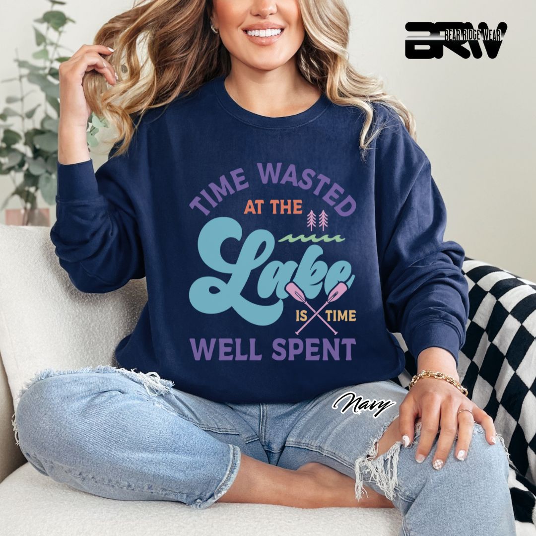 'Time Wasted At The Lake' Summer Crewneck Sweatshirt