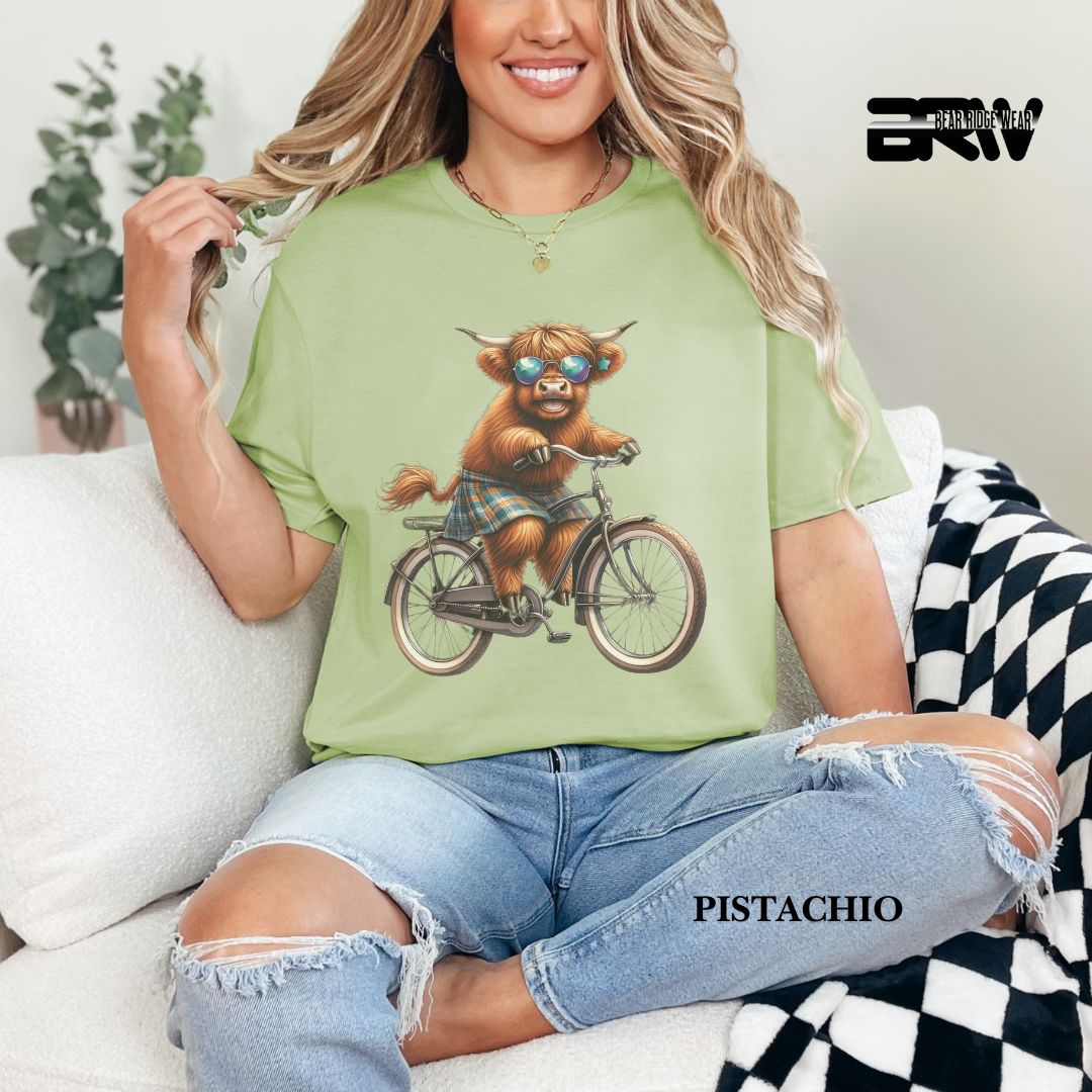 'Highland Cow-Bicycle' 2 Summer Tee