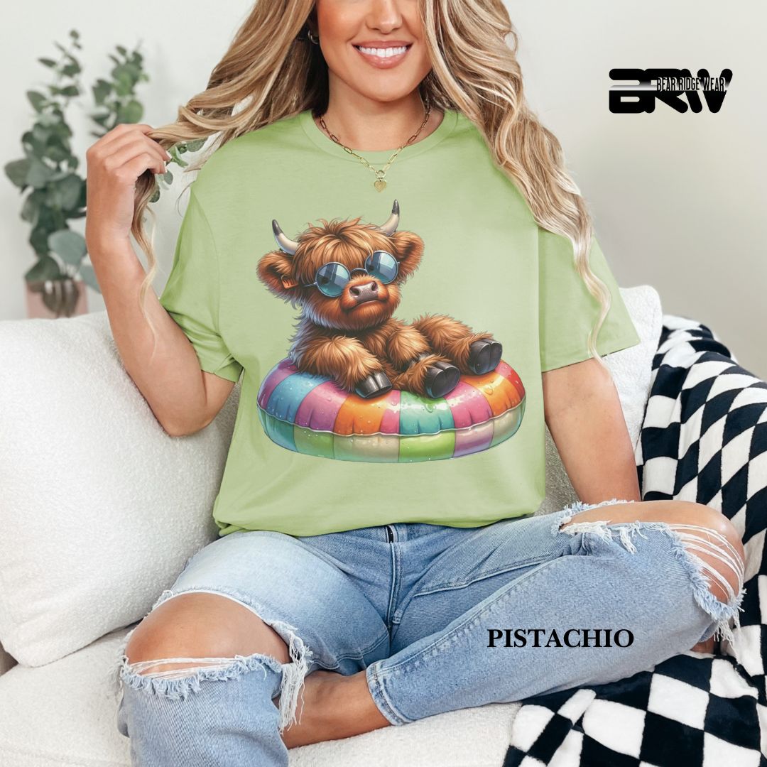 'Highland Cow-Float' 2 Summer Tee