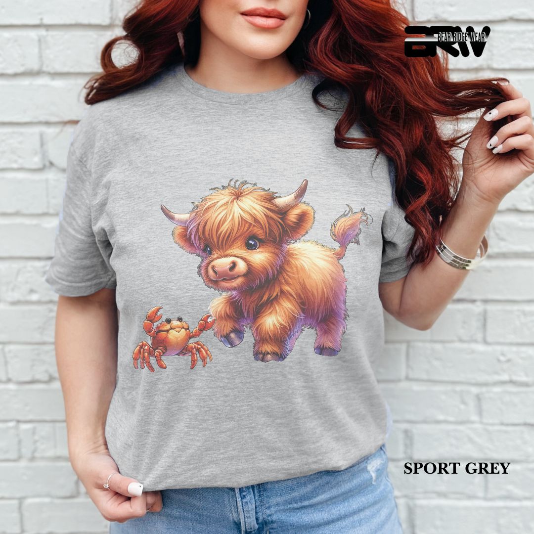 'Highland Cow-Crab' 3 Summer Tee
