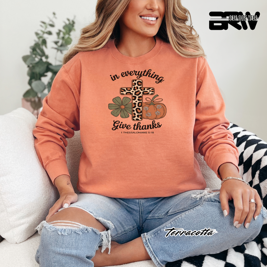 'In Everything Give Thanks' Fall Crewneck Sweatshirt