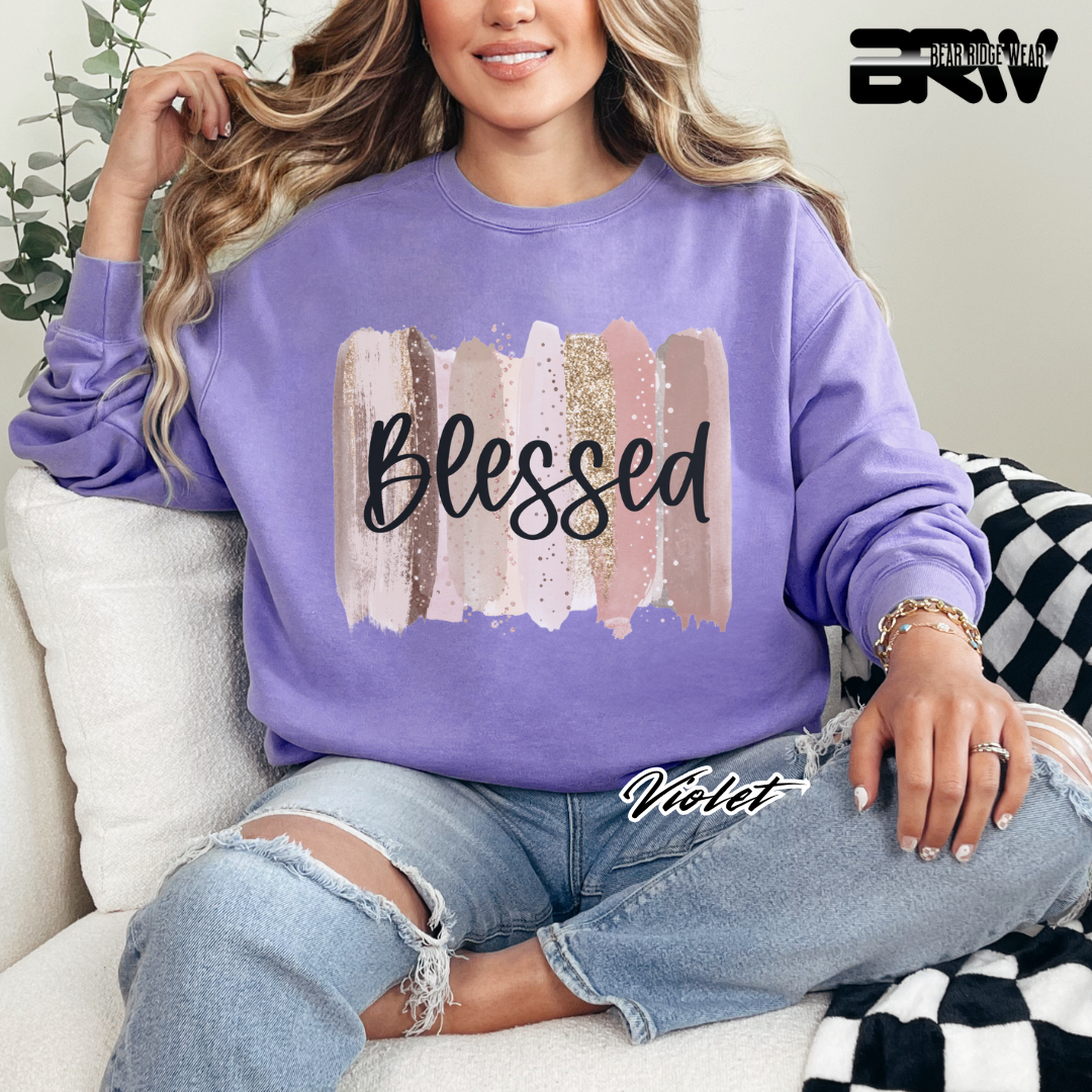 'Blessed' Brushed Stroke Crewneck Sweatshirt