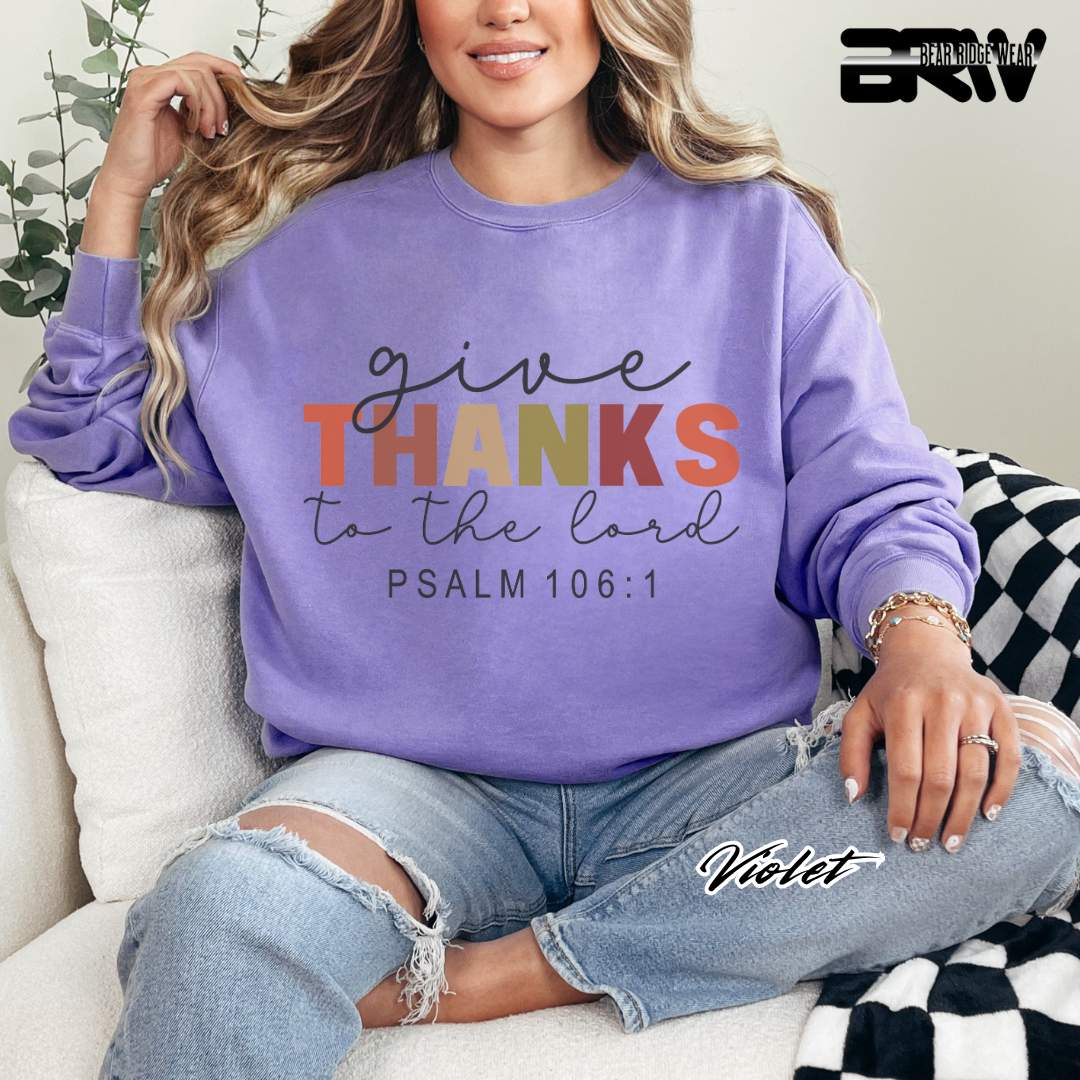 'Give Thanks To The Lord' Faith Crewneck Sweatshirt