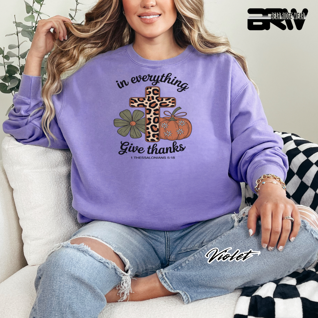 'In Everything Give Thanks' Fall Crewneck Sweatshirt