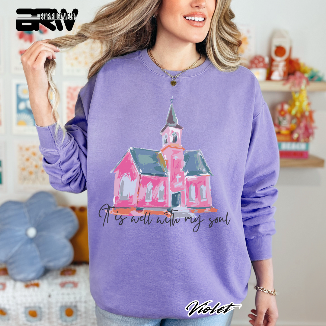 'It Is Well With My Soul' Black Faith Long-Sleeve Tee