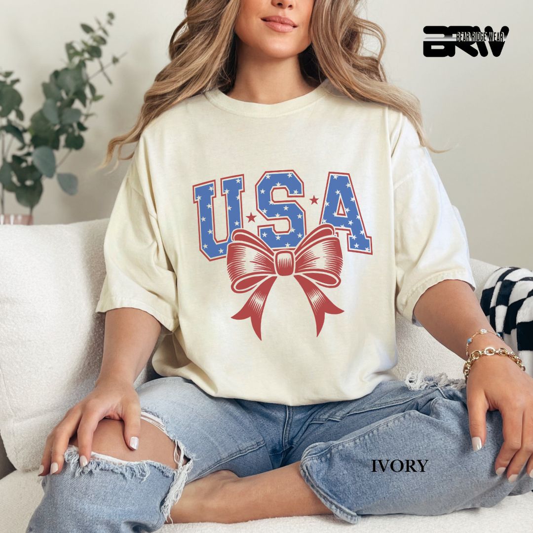 USA-Bow- Patriotic Tee