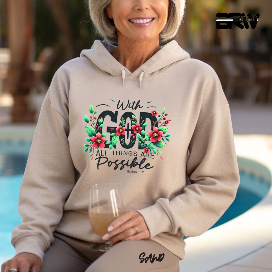 'With God All Things Are Possible' Faith Hoodie