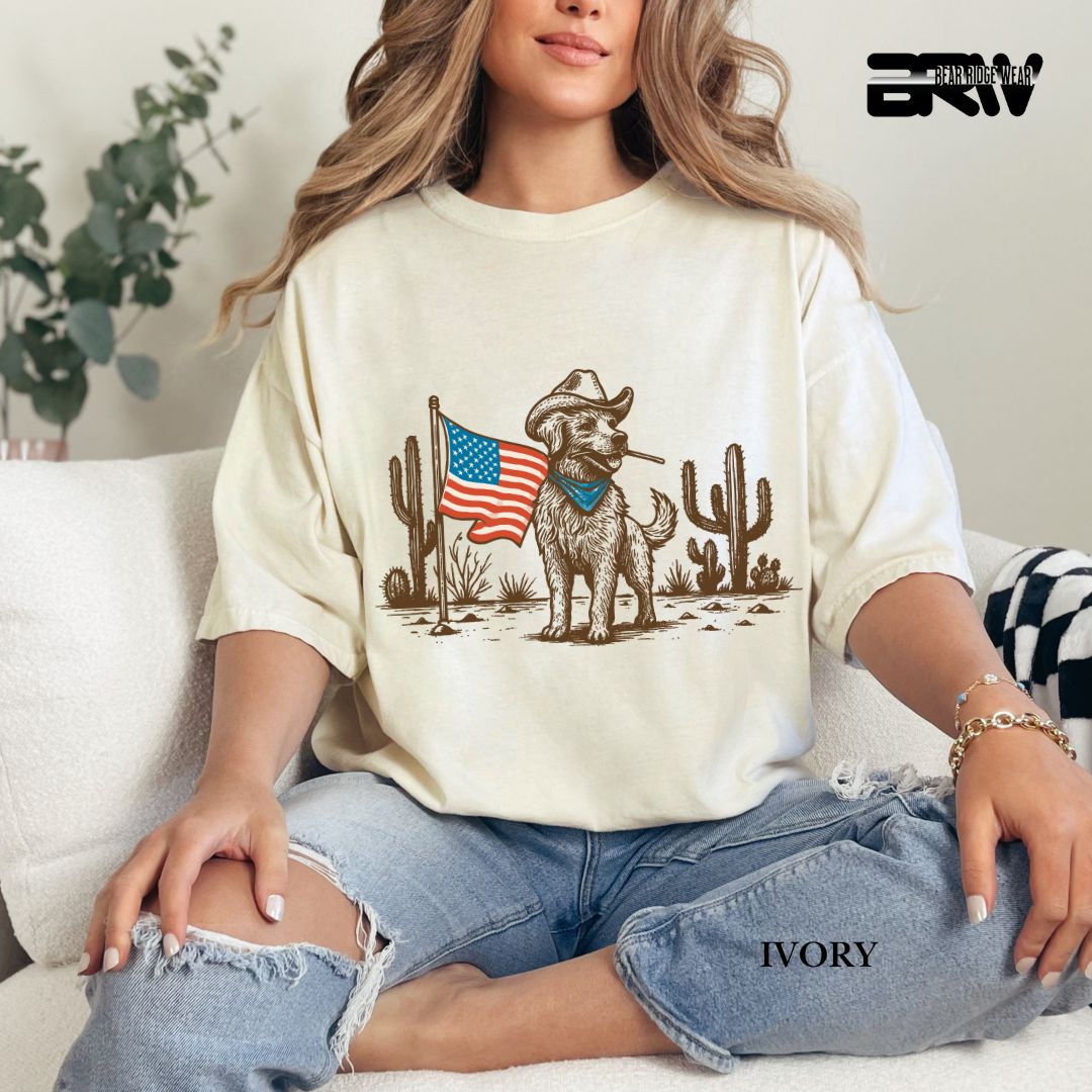 Dog-Flag- Patriotic Tee