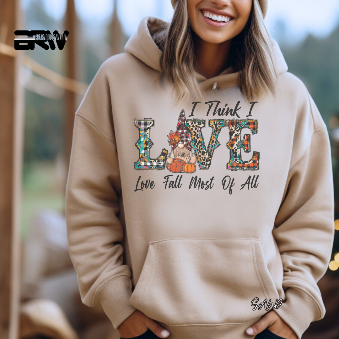 'Love Fall Most Of All-Gnome' Fall Hoodie