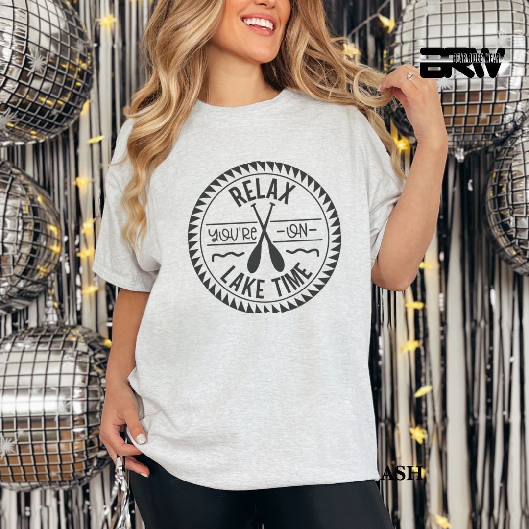 'Relax You're On Lake Time' 3 Summer Tee