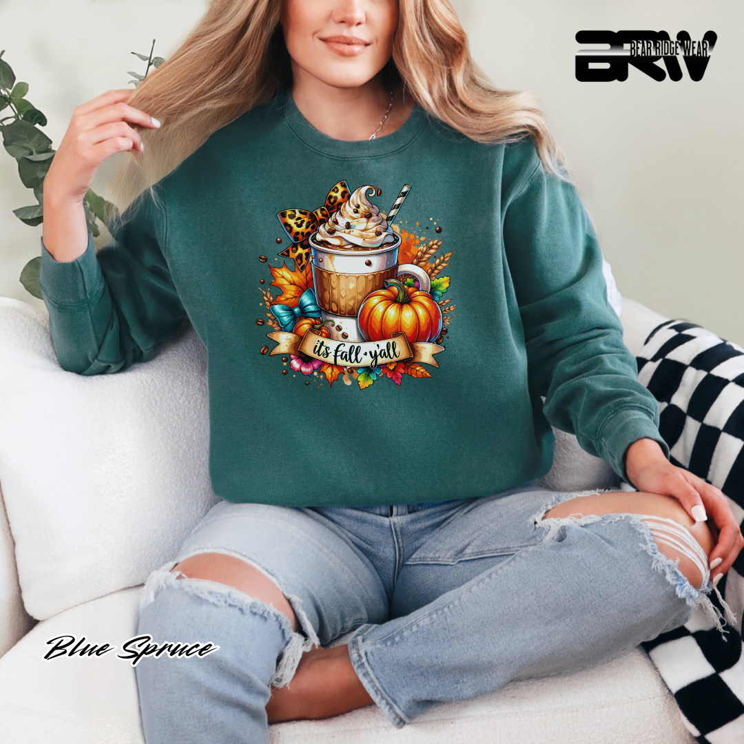 'Its Fall Yall Latte' Fall Crewneck Sweatshirt