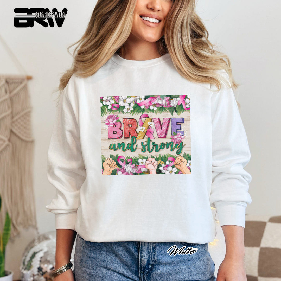 'Brave And Strong' Awareness Long Sleeve Tee