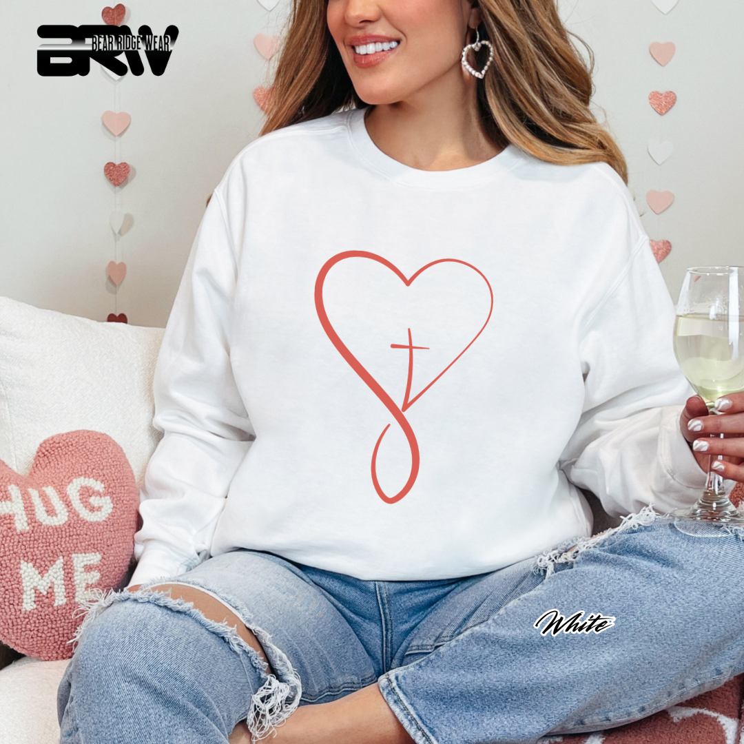 'Infinity Heart With Cross Inside' Faith Long-Sleeve Tee
