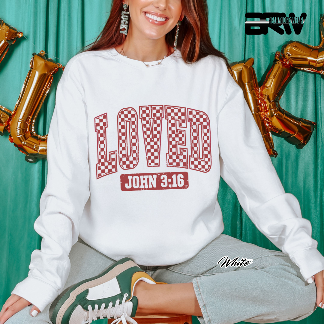 'Loved, John 3:16' Faith Crewneck Sweatshirt