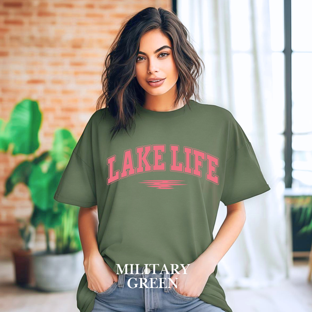 "Pink Stroke Lake Life" Tee
