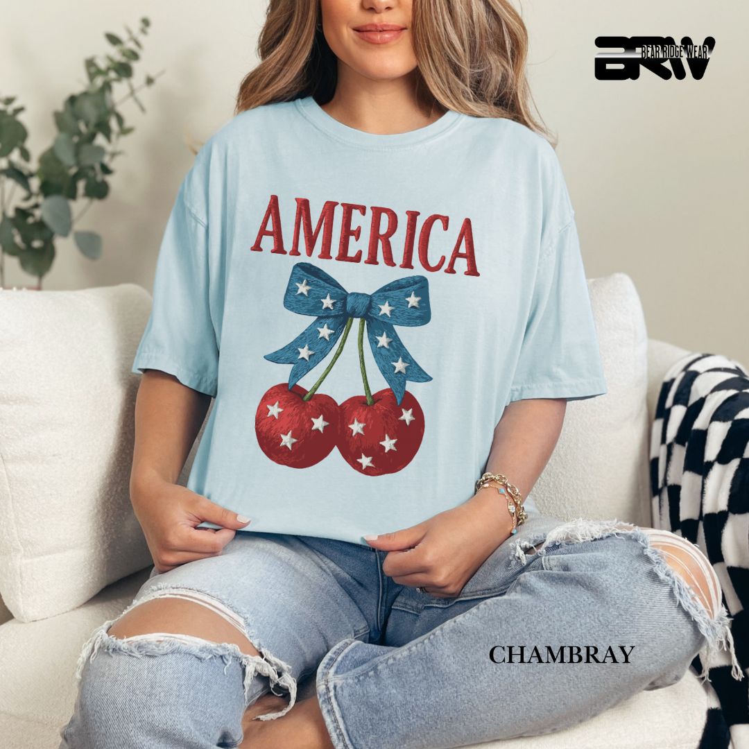 America Cherries - Patriotic Tee