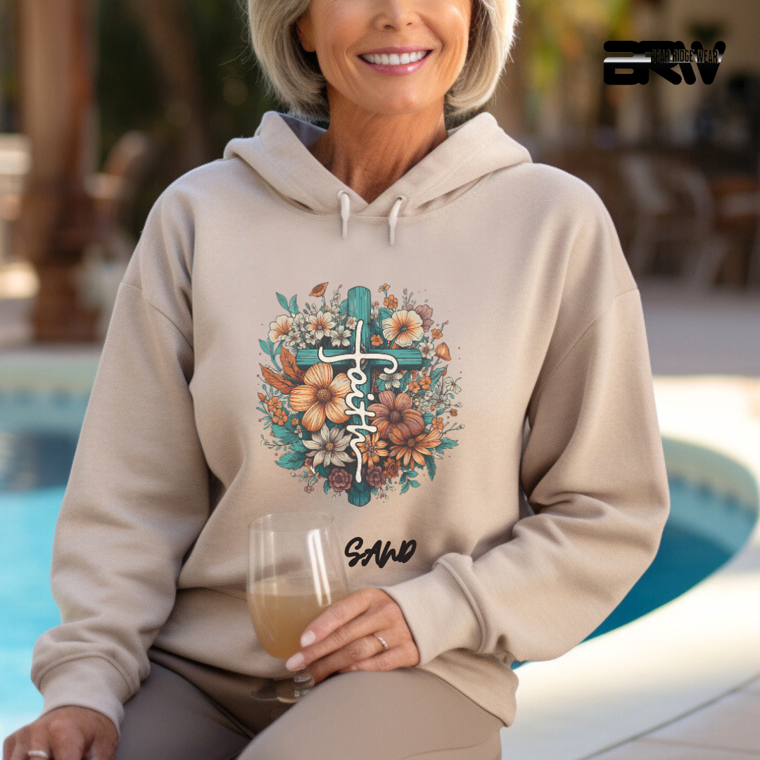 'Faith, Cross and Flower' Faith Hoodie