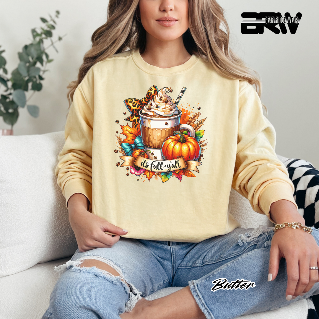 'Its Fall Yall Latte' Fall Crewneck Sweatshirt
