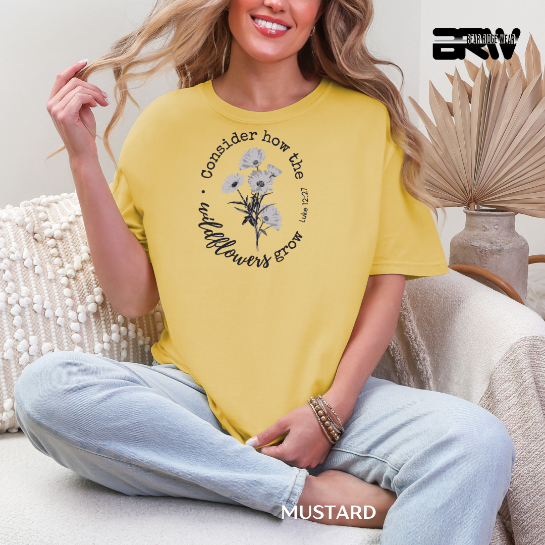 'Consider How Wildflowers Grow' Faith Tee