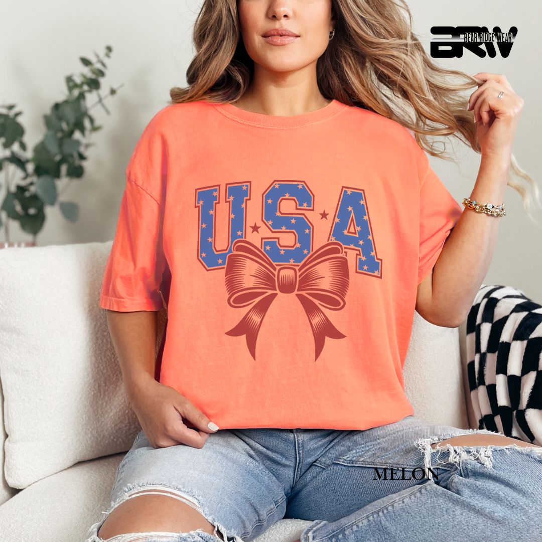 USA-Bow- Patriotic Tee