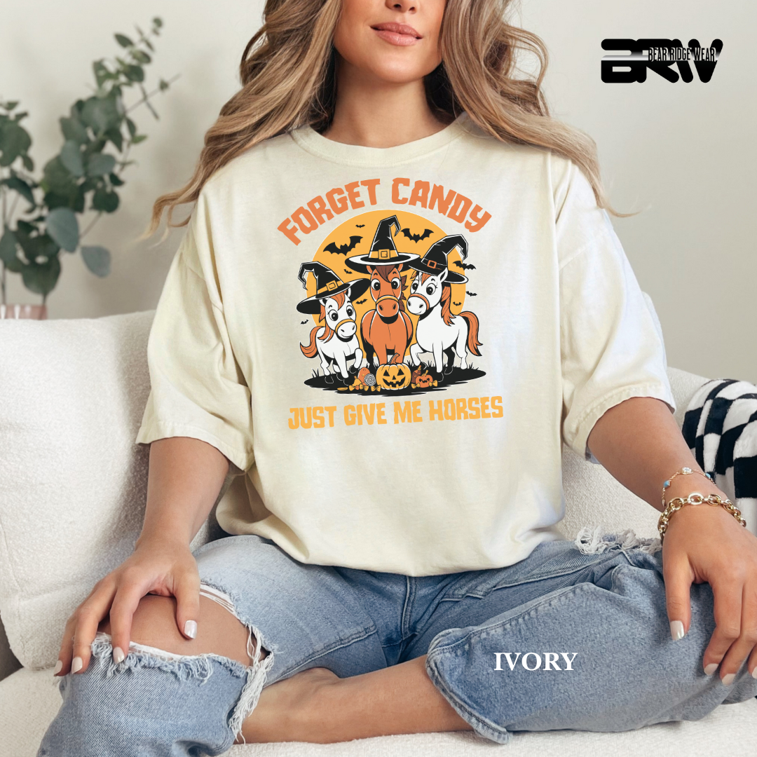 'Forget Candy-Horses' Fall Tee