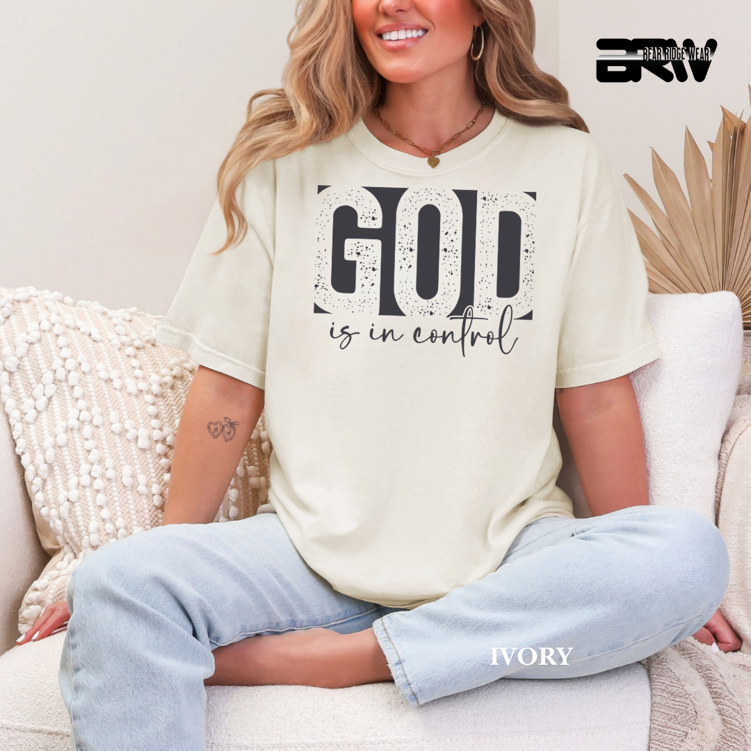 'God Is In Control-White' Faith Tee