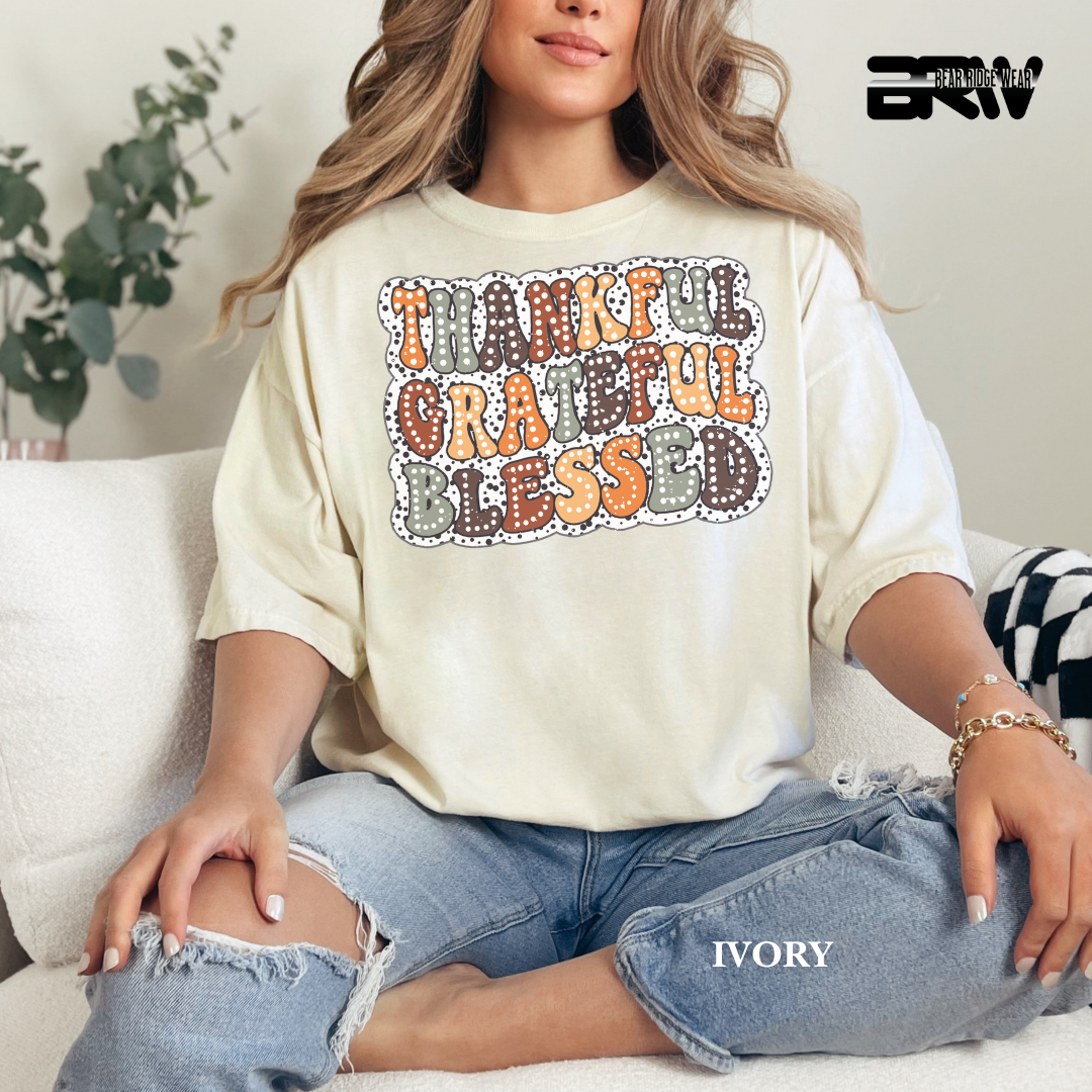 'Thankful Grateful Blessed' Fall Tee
