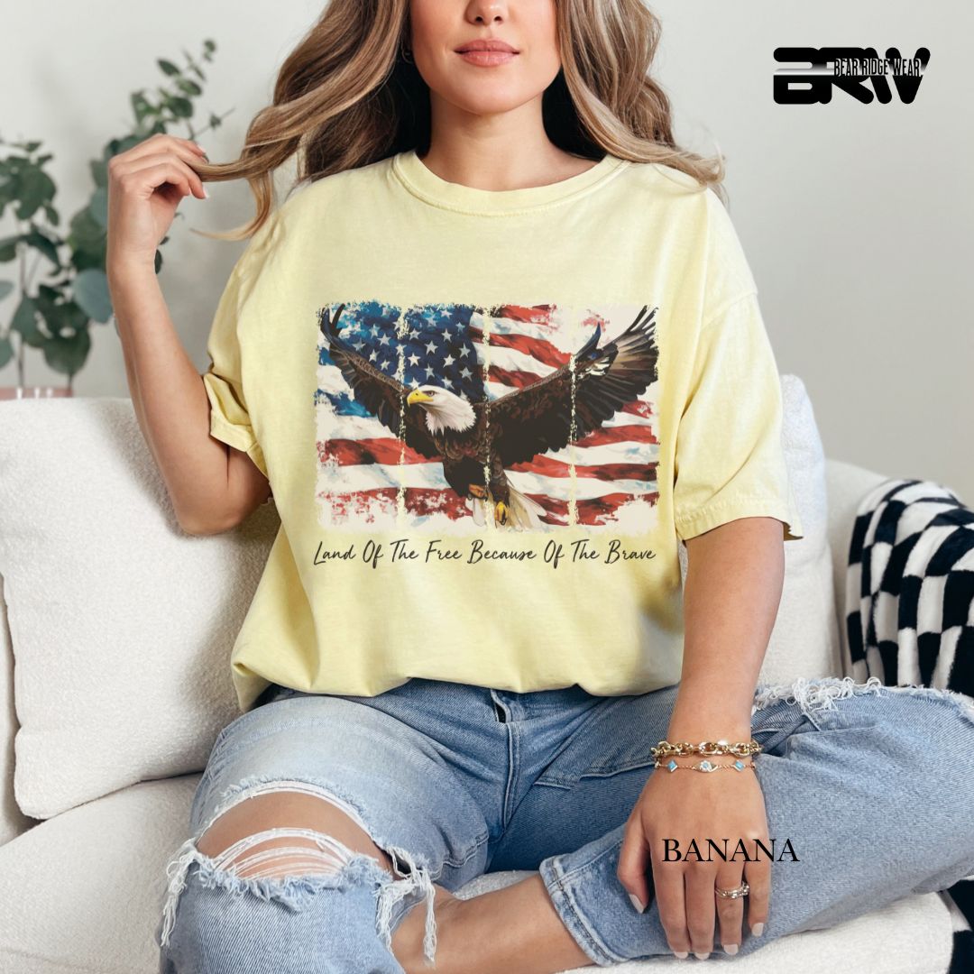 Land Of The Free-Eagle- Patriotic Tee