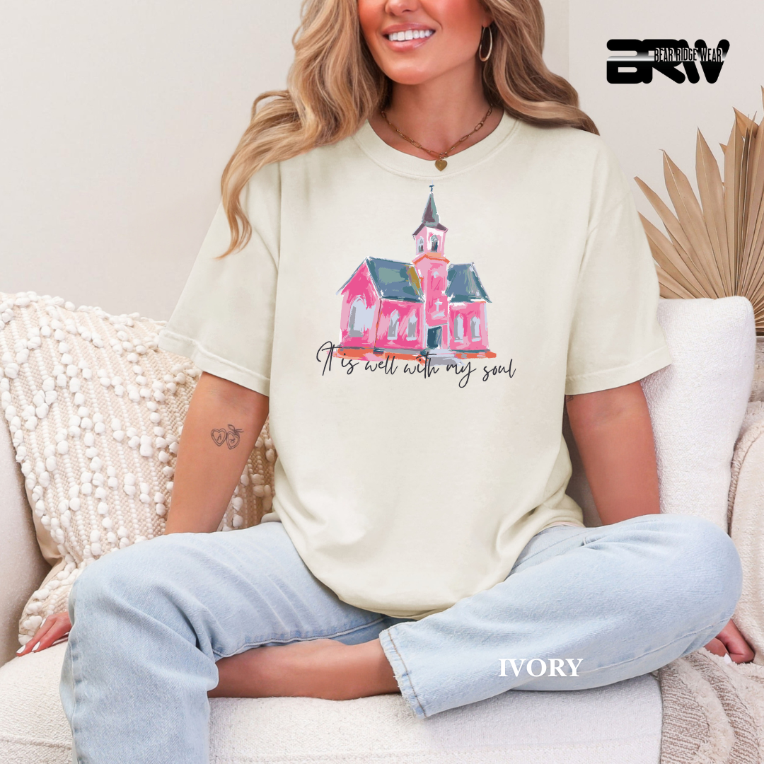 'It Is Well With My Soul - White' Faith Tee